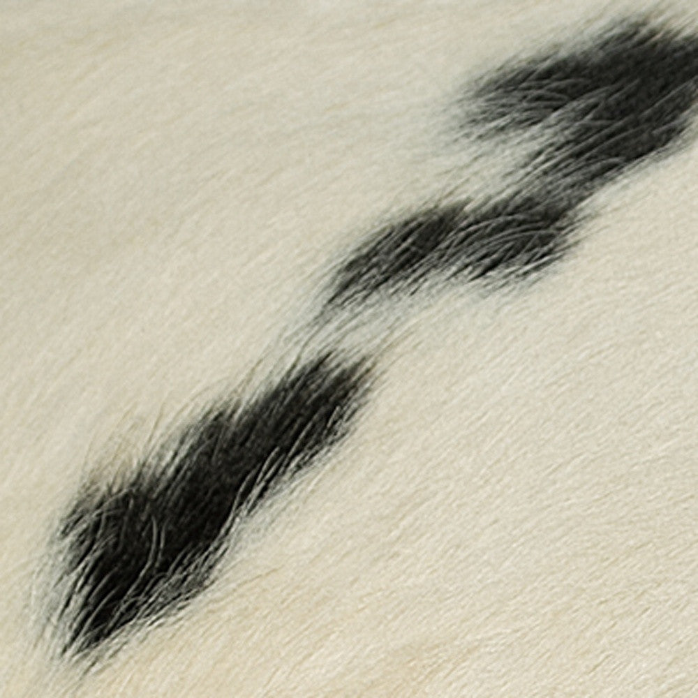 18" White And Black Cowhide Throw Pillow-4