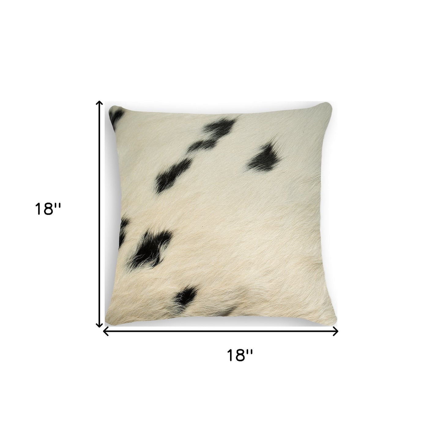 18" White And Black Cowhide Throw Pillow-6