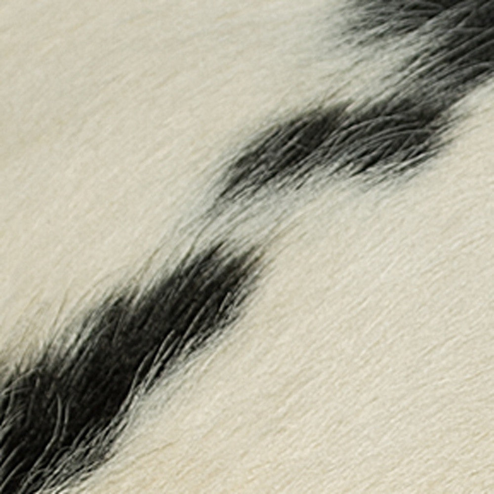 18" White And Black Cowhide Throw Pillow-5