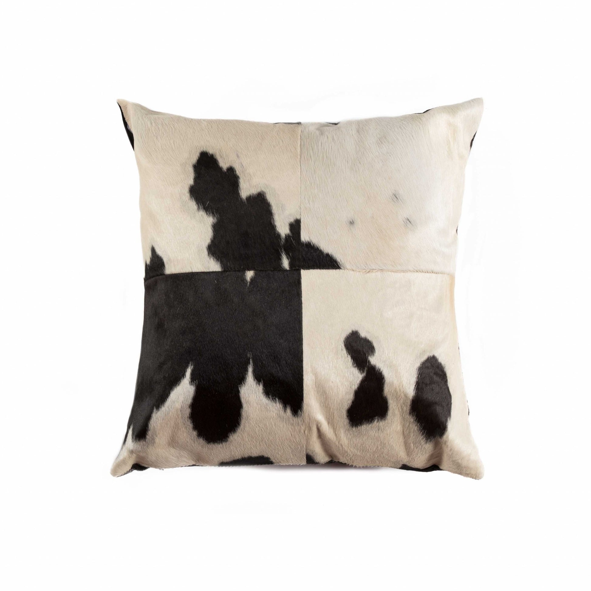 18" Black and White Cowhide Throw Pillow-1