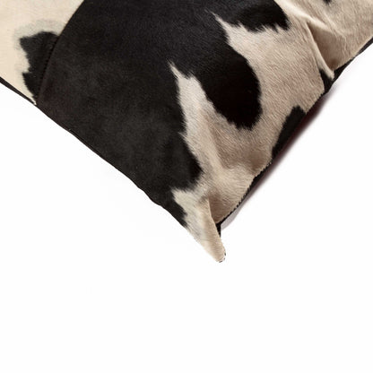 18" Black and White Cowhide Throw Pillow-2