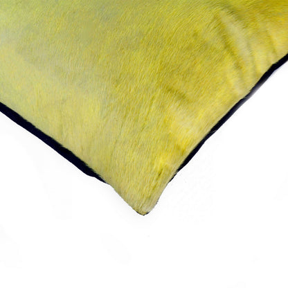 12" X 20" Yellow Cowhide Throw Pillow-2