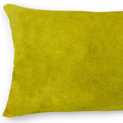 12" X 20" Yellow Cowhide Throw Pillow-4