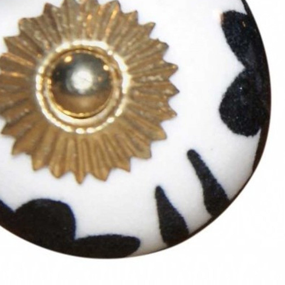 1.5" X 1.5" X 1.5" Black White And Gold  Knobs 8 Pack-3