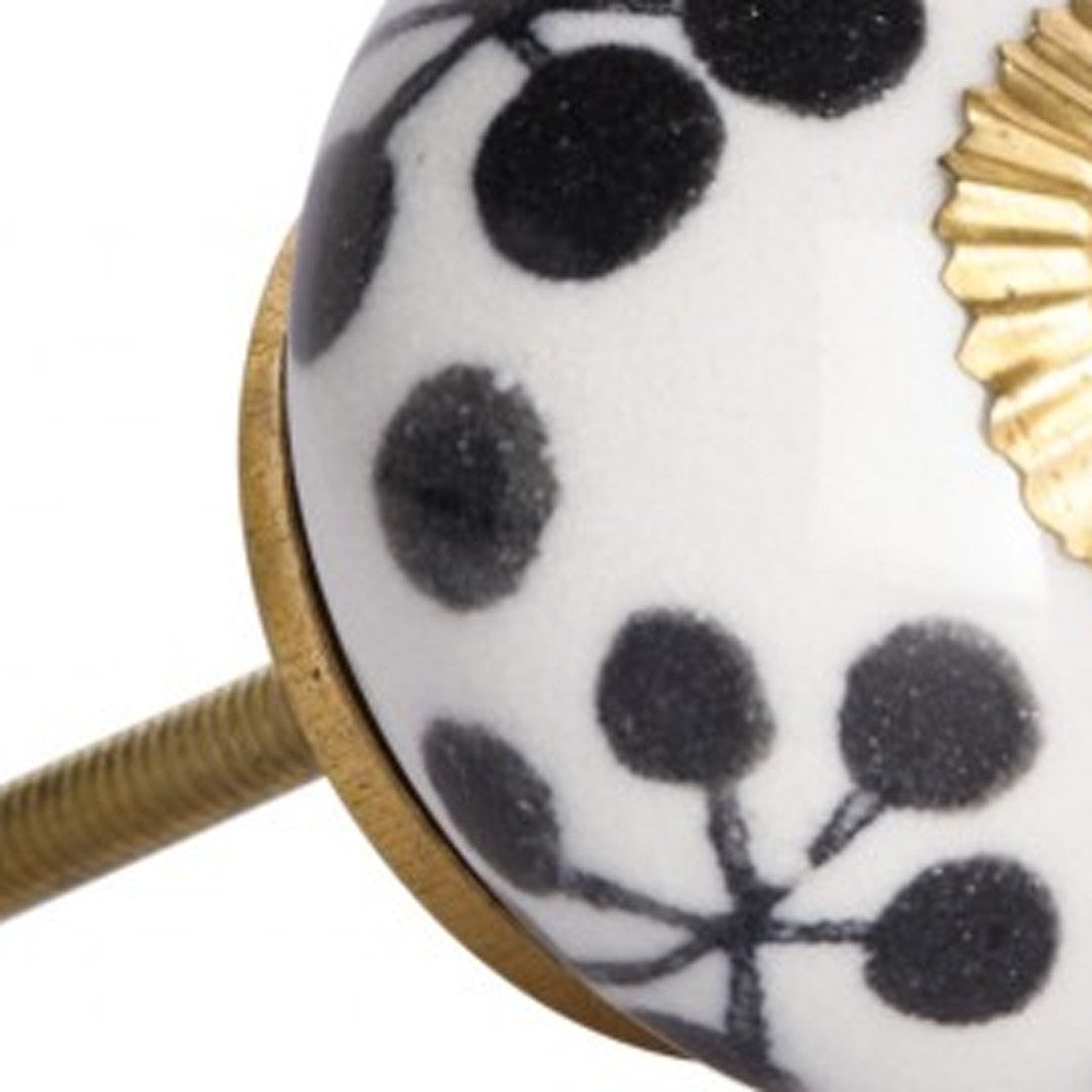 1.5" X 1.5" X 1.5" White Black And Yellow  Knobs 12 Pack-3