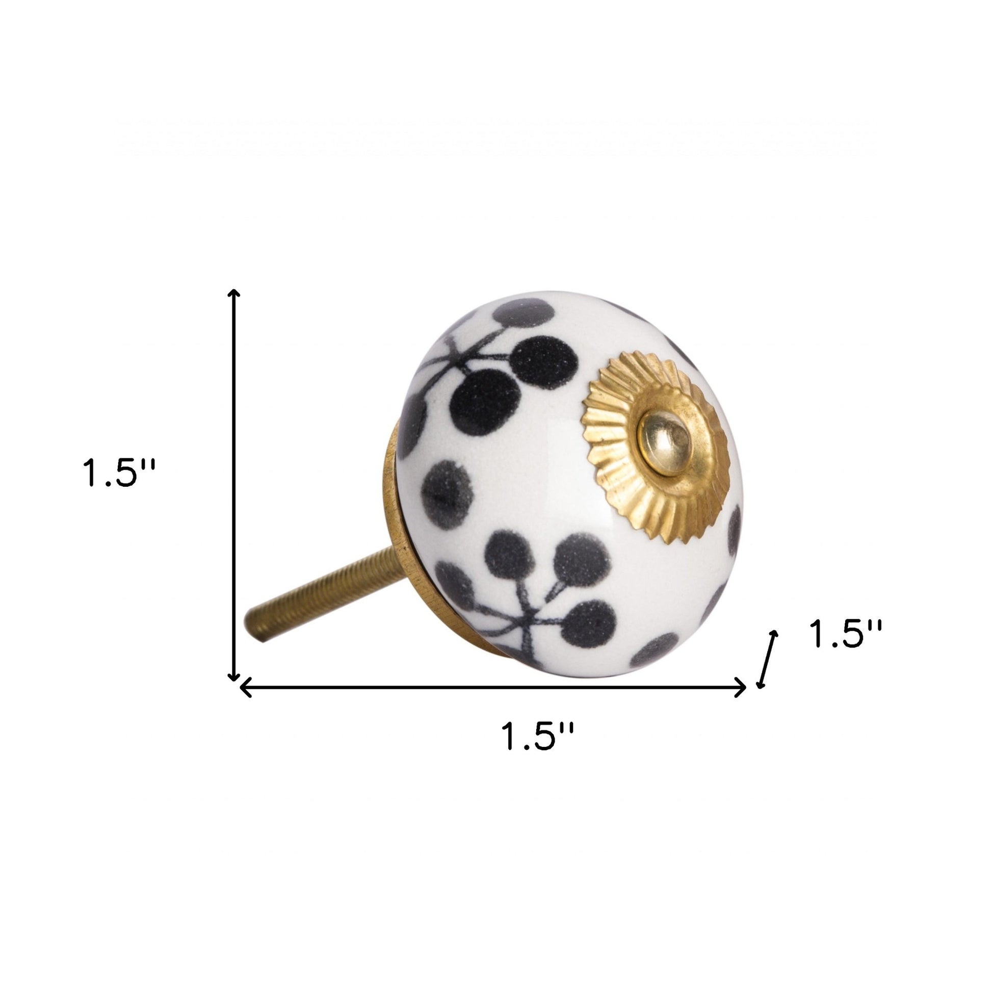 1.5" X 1.5" X 1.5" White Black And Yellow  Knobs 12 Pack-5