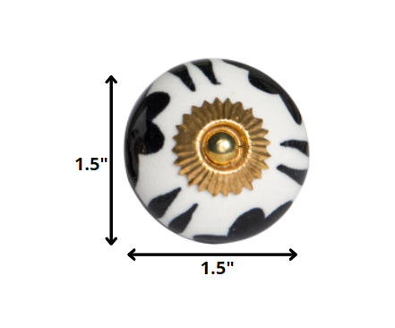 1.5" X 1.5" X 1.5" White Black And Yellow  Knobs 12 Pack-4