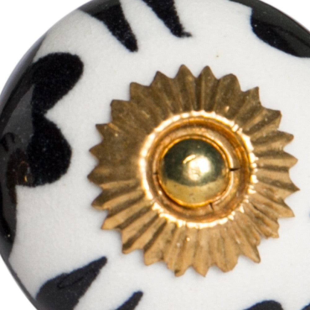 1.5" X 1.5" X 1.5" White Black And Yellow  Knobs 12 Pack-3