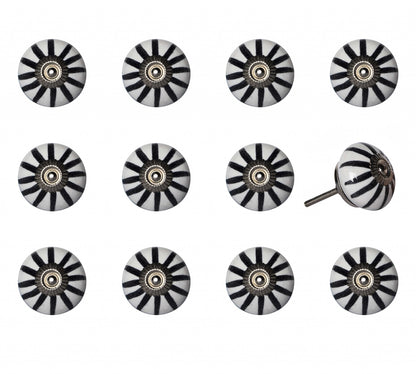 1.5" X 1.5" X 1.5" White Black And Silver  Knobs 12 Pack-2