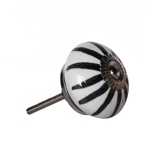 1.5" X 1.5" X 1.5" White Black And Silver  Knobs 12 Pack-0