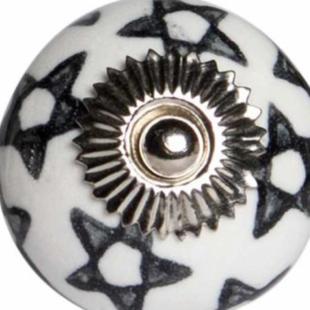 1.5" X 1.5" X 1.5" White Black And Silver  Knobs 12 Pack-2