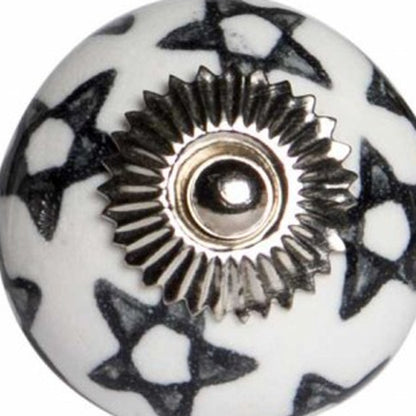 1.5" X 1.5" X 1.5" White Black And Silver  Knobs 12 Pack-2