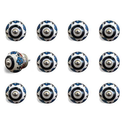 1.5" X 1.5" X 1.5" White Black And Navy  Knobs 12 Pack-2