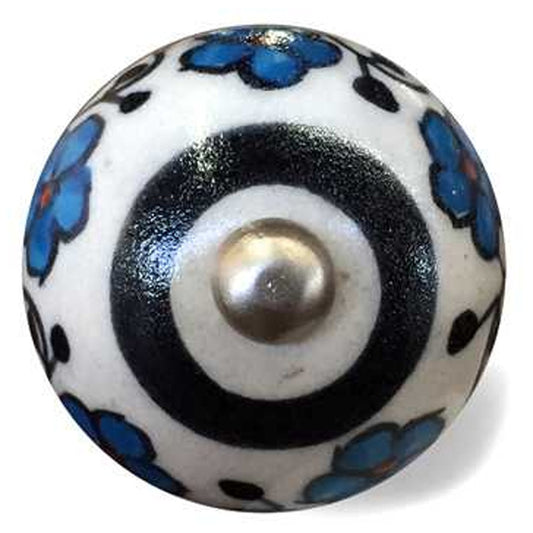 1.5" X 1.5" X 1.5" White Black And Navy  Knobs 12 Pack-0