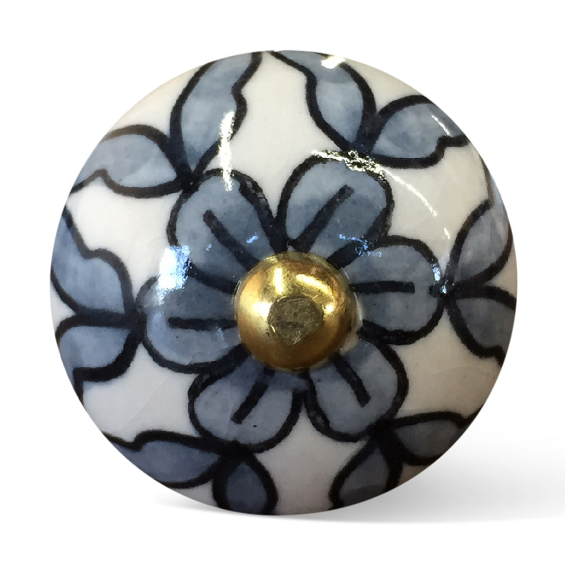 1.5" X 1.5" X 1.5" White Blue And Black  Knobs 12 Pack-3