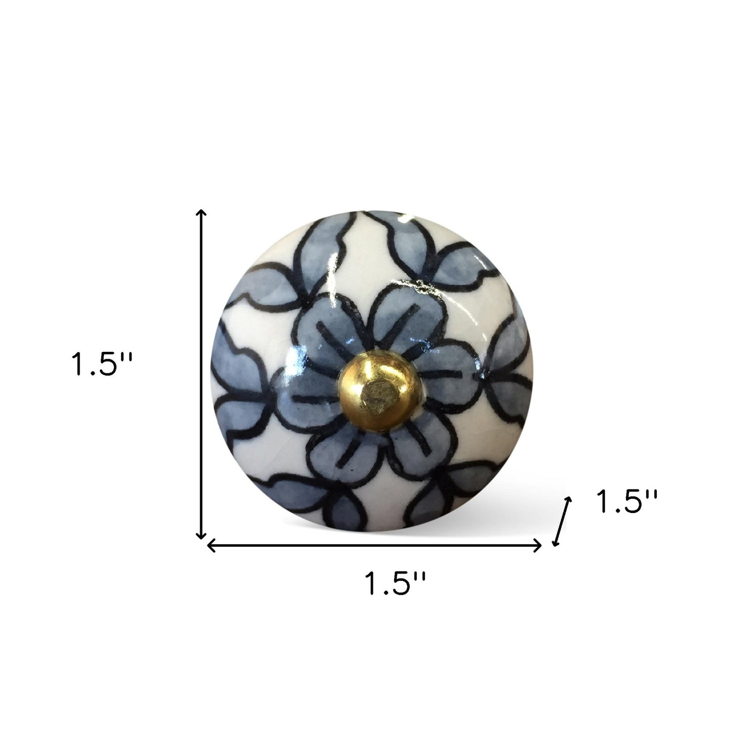 1.5" X 1.5" X 1.5" White Blue And Black  Knobs 12 Pack-4