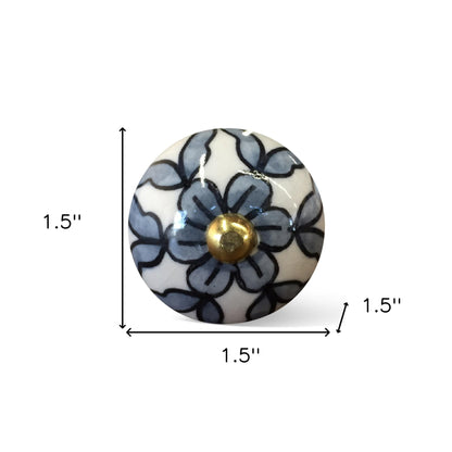 1.5" X 1.5" X 1.5" White Blue And Black  Knobs 12 Pack-4
