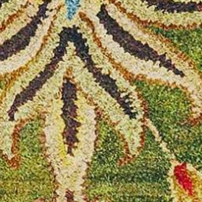 9' X 13' Wool Emerald Green Area Rug-6