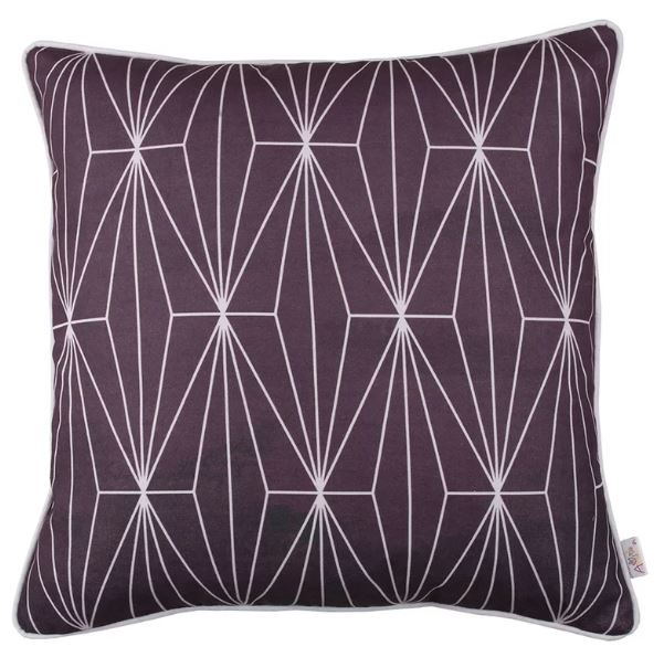 18" Purple and White Throw Pillow Cover-1