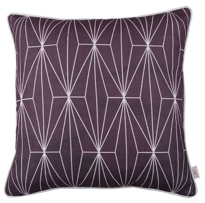 18" Purple and White Throw Pillow Cover-1