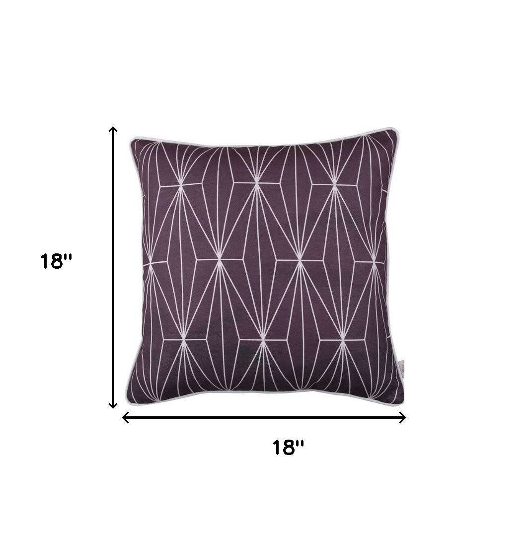 18" Purple and White Throw Pillow Cover-4
