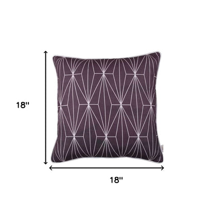 18" Purple and White Throw Pillow Cover-4