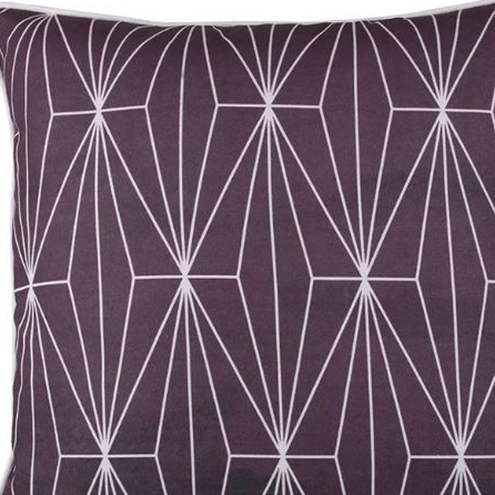 18" Purple and White Throw Pillow Cover-3