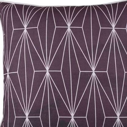 18" Purple and White Throw Pillow Cover-3