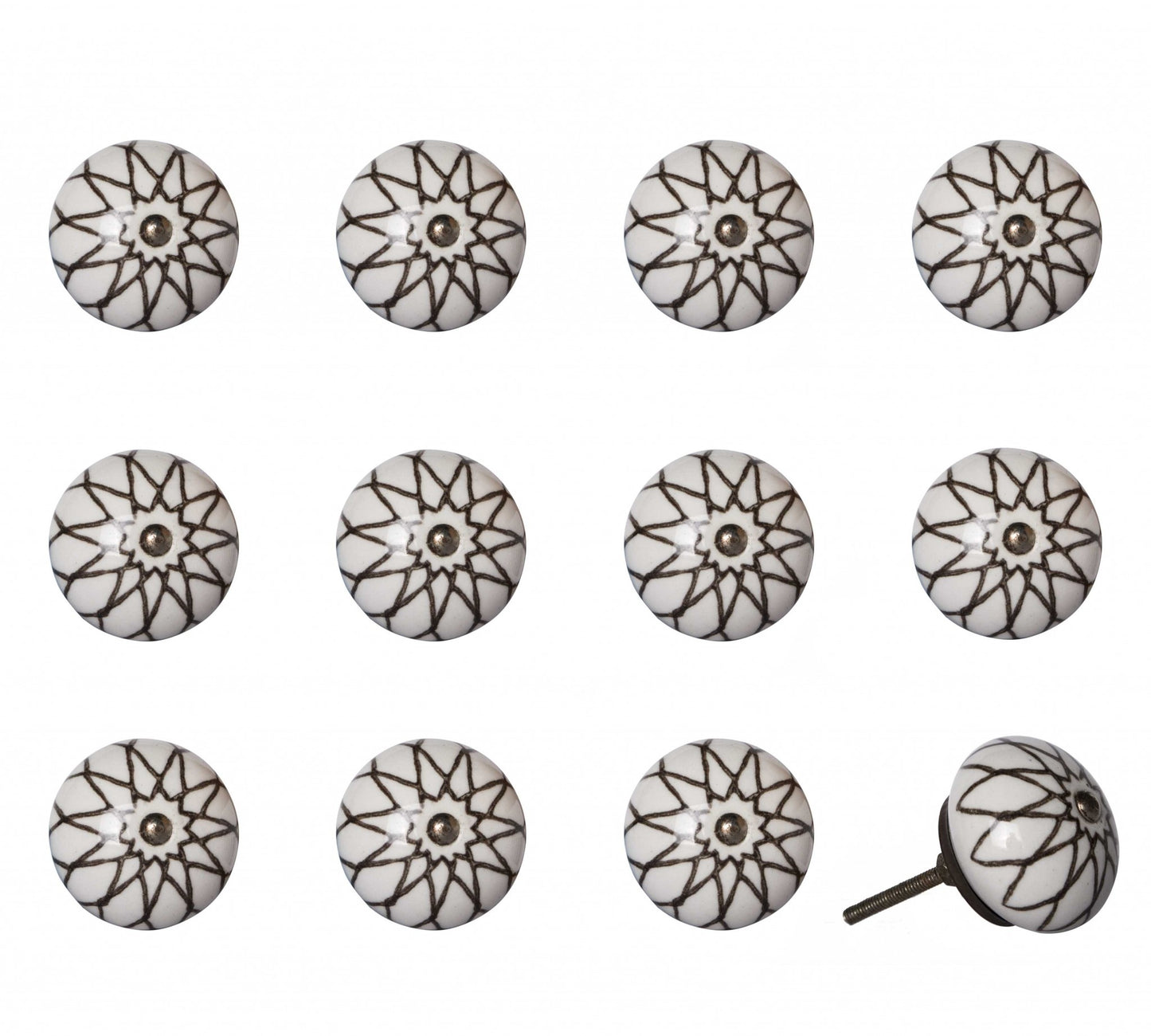 1.5" X 1.5" X 1.5" Ceramic Metal Multicolor 12 Pack Knob-2