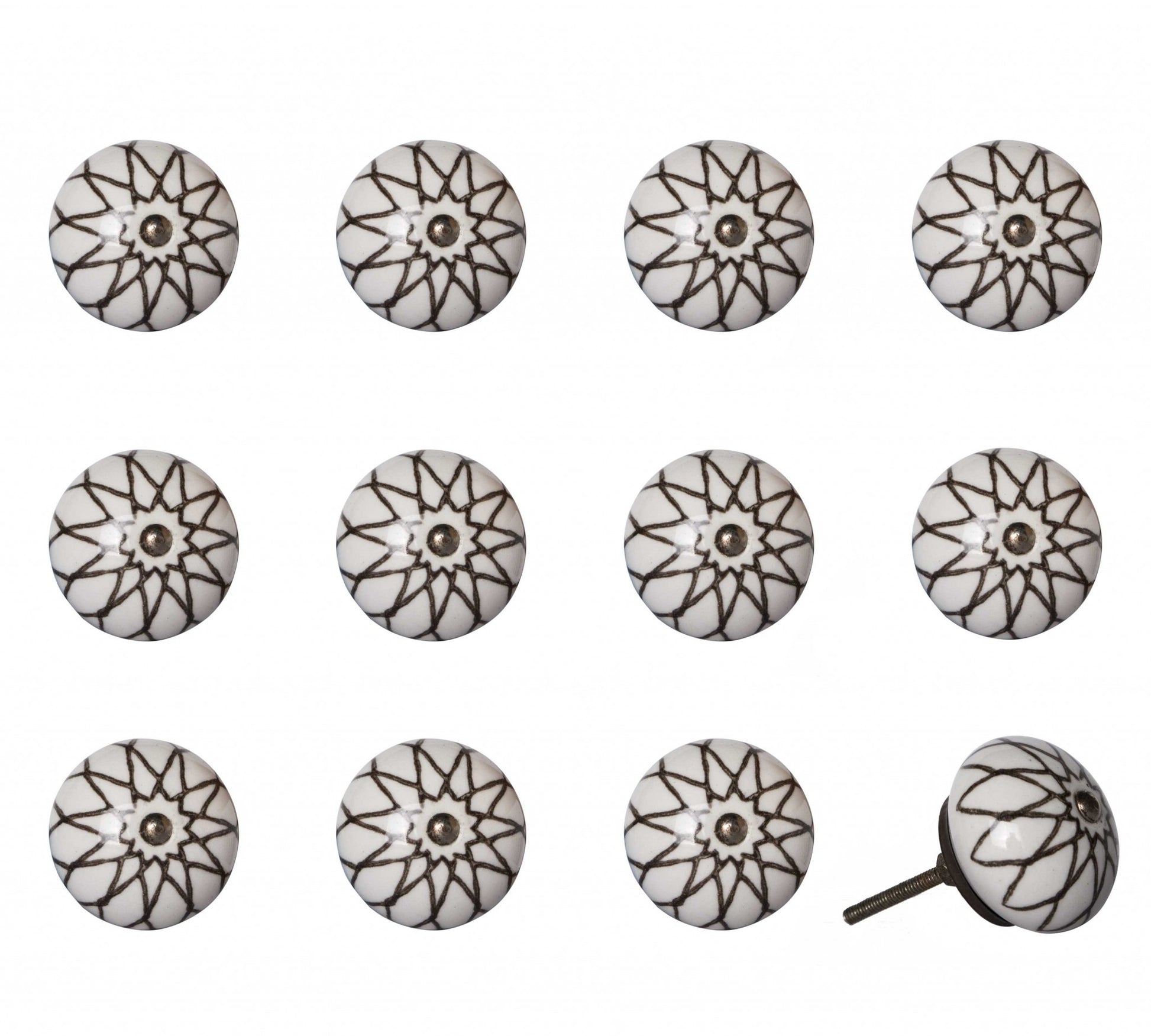 1.5" X 1.5" X 1.5" Ceramic Metal Multicolor 12 Pack Knob-2
