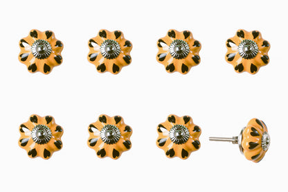 1.5" X 1.5" X 1.5" Ceramic Metal Yellow Green 8 Pack Knob-1