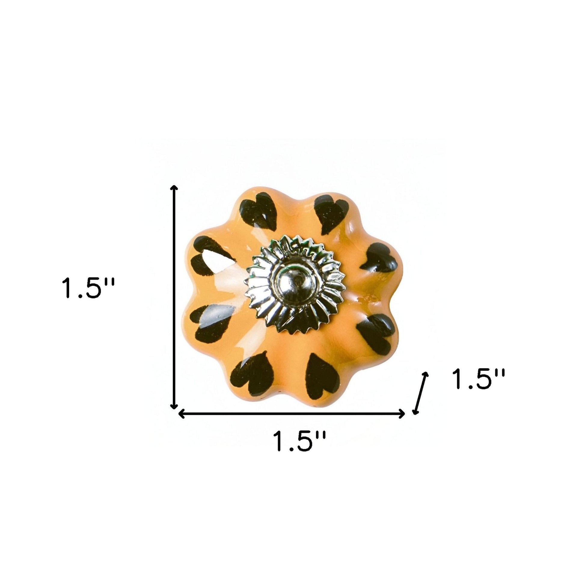 1.5" X 1.5" X 1.5" Ceramic Metal Yellow Green 8 Pack Knob-7