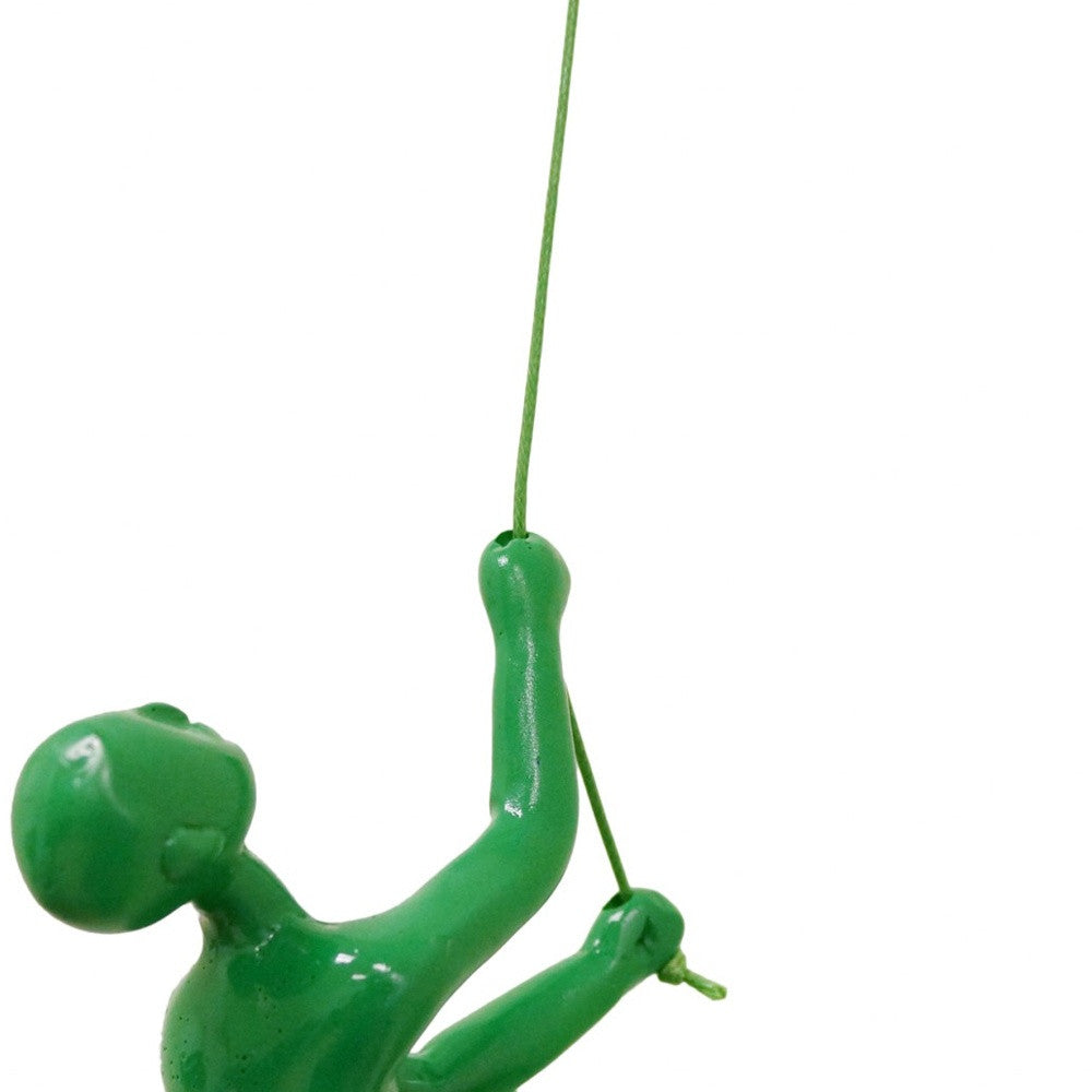 6" X 3" Green Resin Climbing Man Hanging Dimensional Sculpture-3