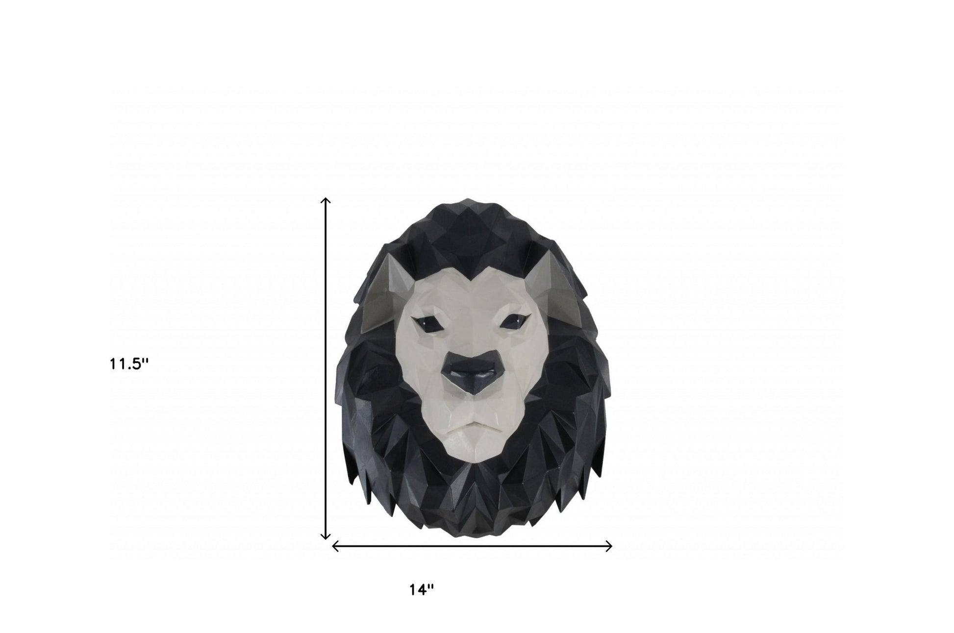 11.5" X 9.5" X 14" Origami Lion Head Wall Decoration-8