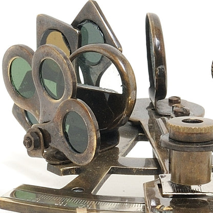 4" X 4.5" X 2.5" Nautical Sextant In Wood Box  Medium-4
