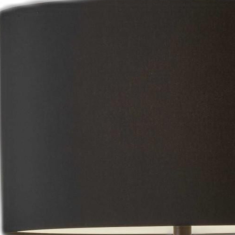 62" Black Tripod Floor Lamp With Black Fabric Drum Shade-6