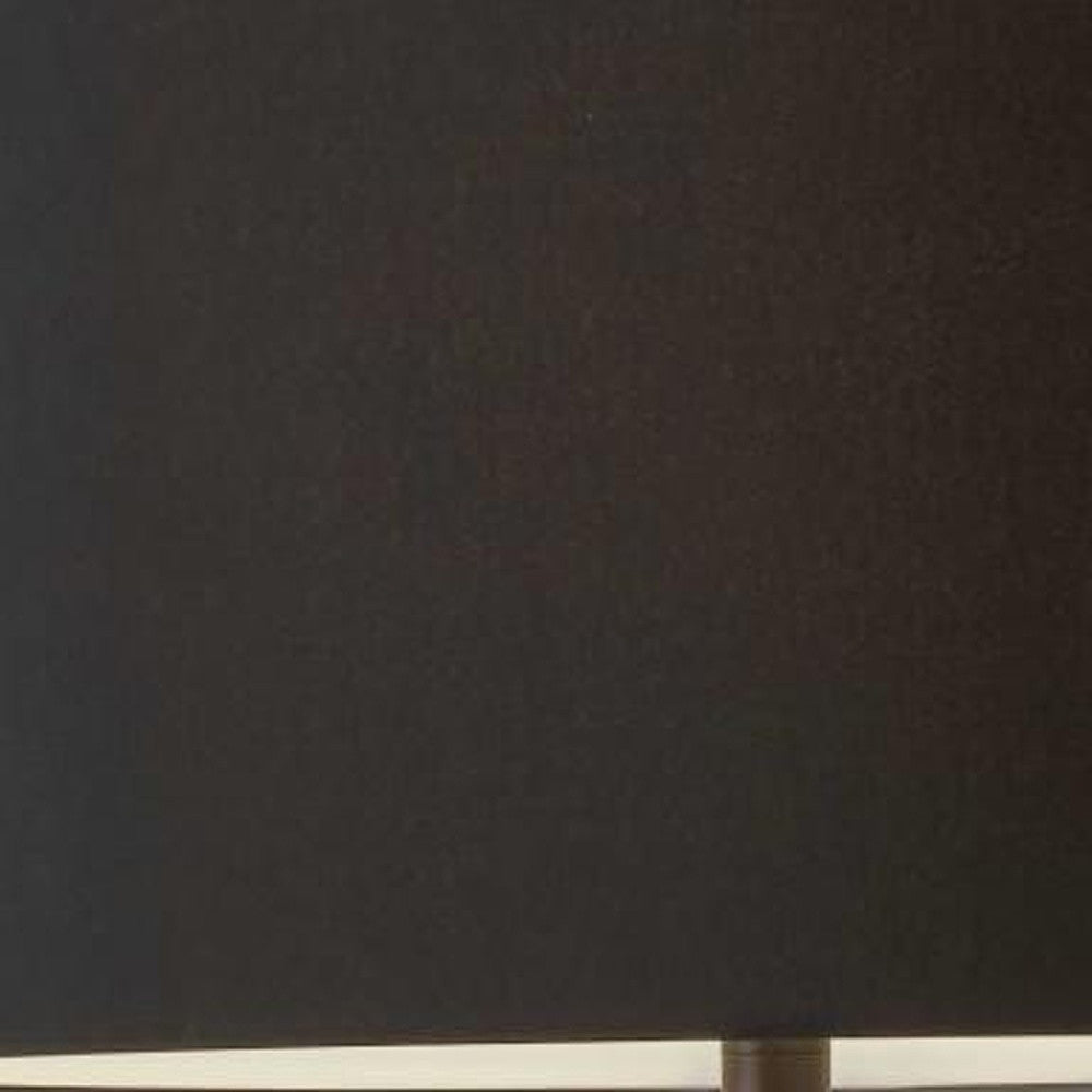 62" Black Tripod Floor Lamp With Black Fabric Drum Shade-7