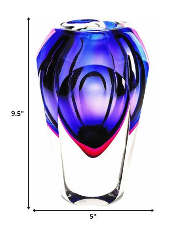 10" Purple Cylinder Crystal Glass Table Vase-7