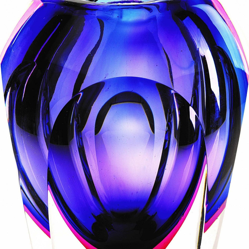 10" Purple Cylinder Crystal Glass Table Vase-3