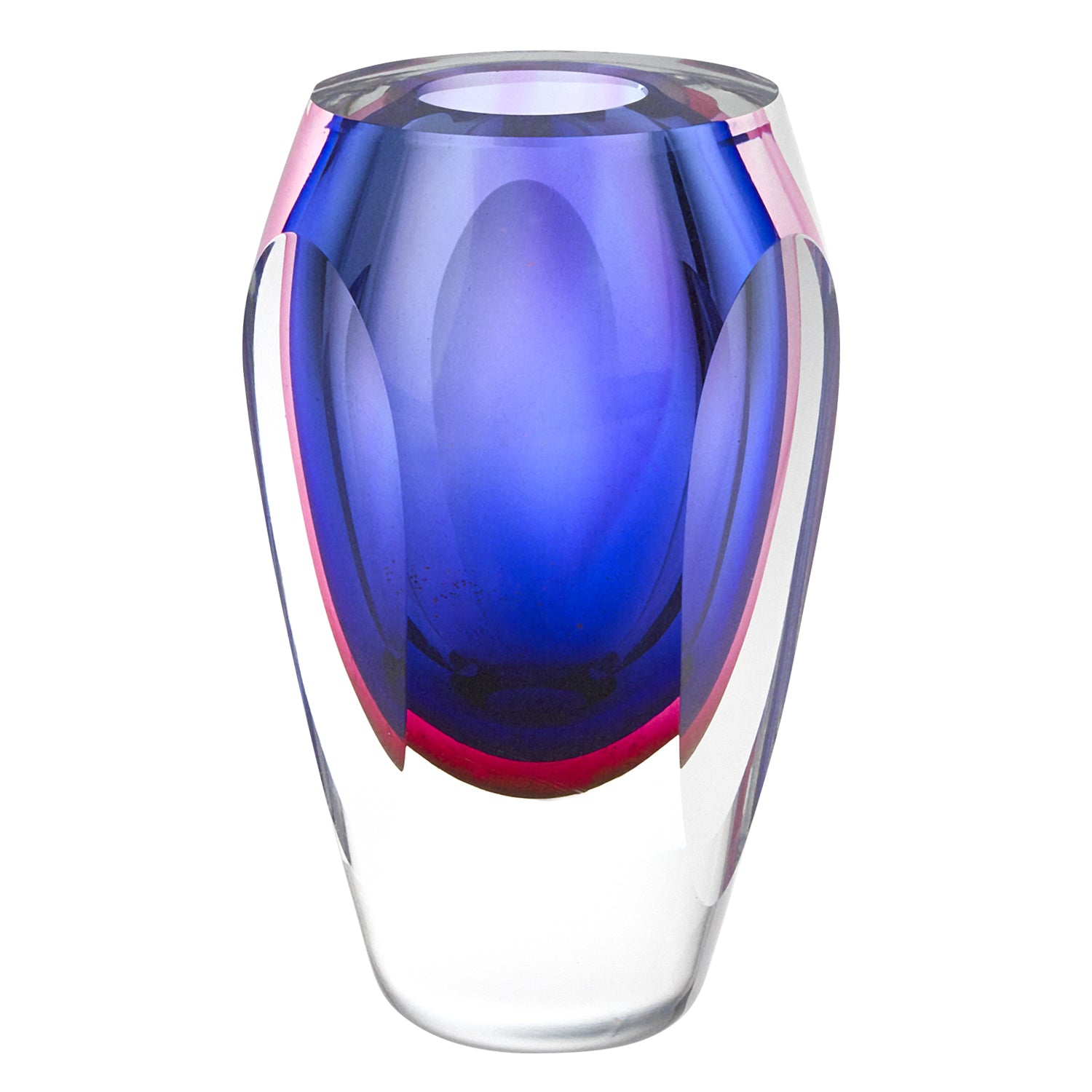6" Clear And Purple Crystal Glass Table Vase-1