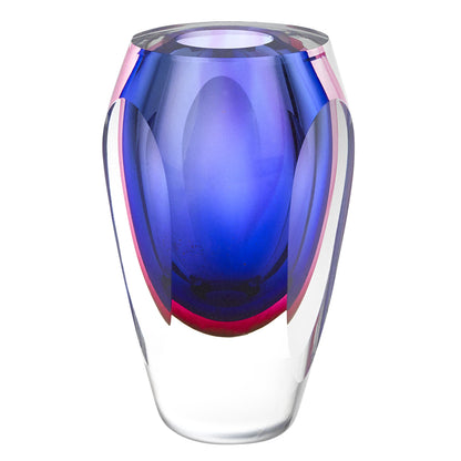 6" Clear And Purple Crystal Glass Table Vase-1