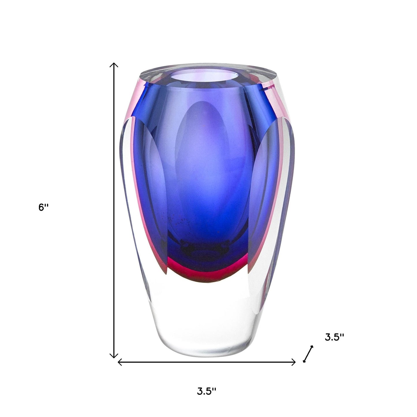 6" Clear And Purple Crystal Glass Table Vase-7
