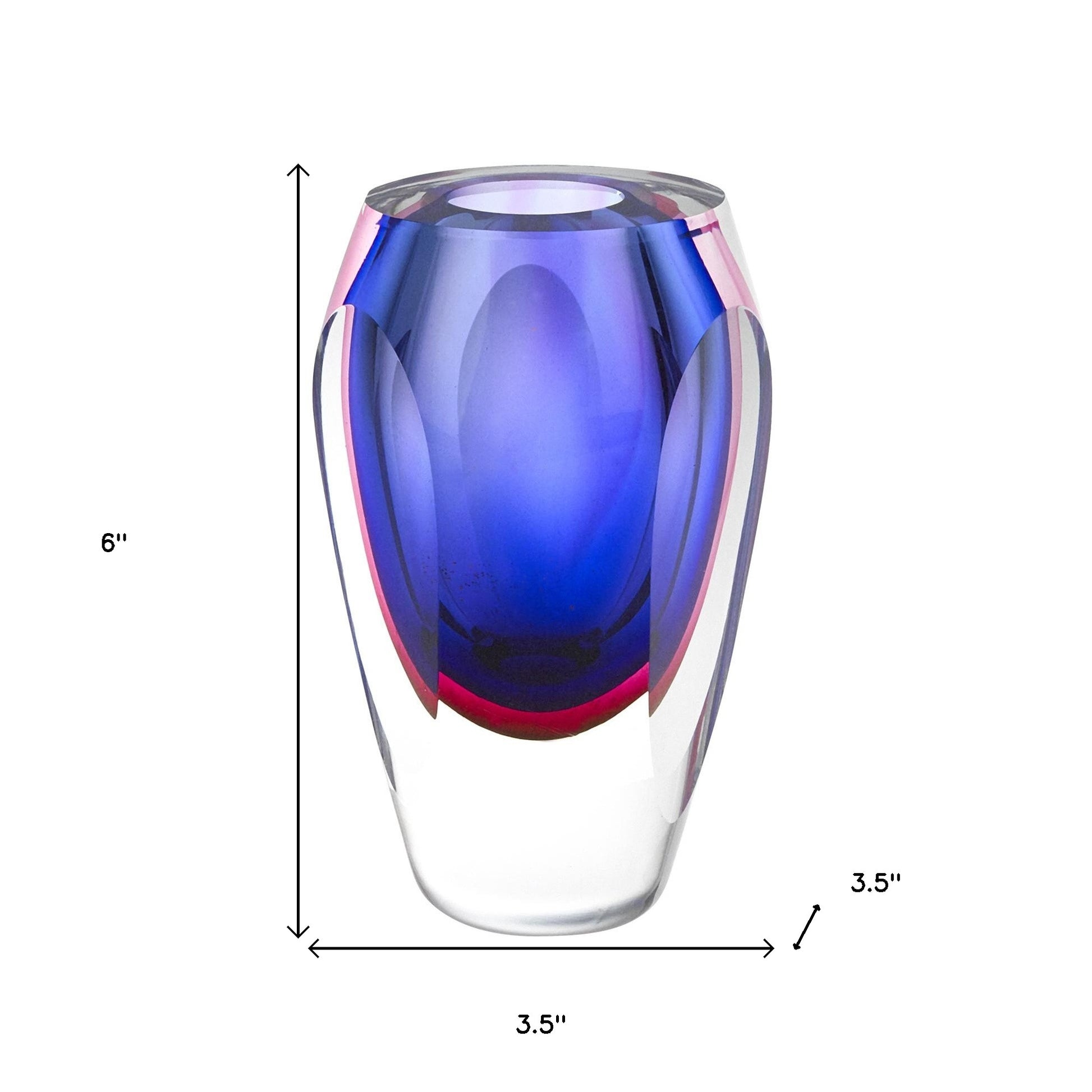 6" Clear And Purple Crystal Glass Table Vase-7