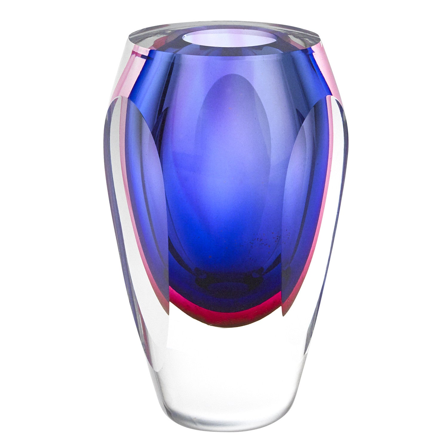 6" Clear And Purple Crystal Glass Table Vase-2