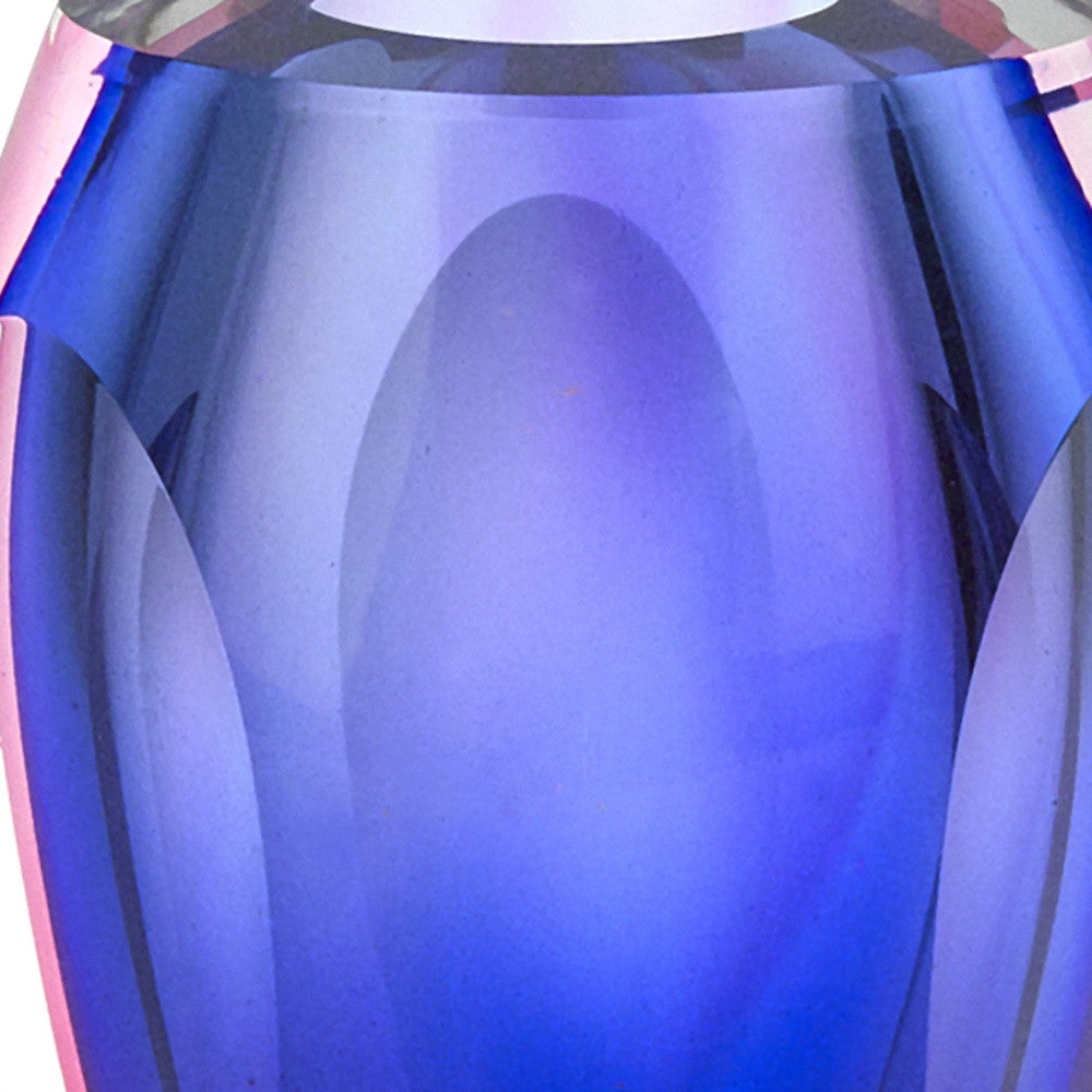 6" Clear And Purple Crystal Glass Table Vase-4