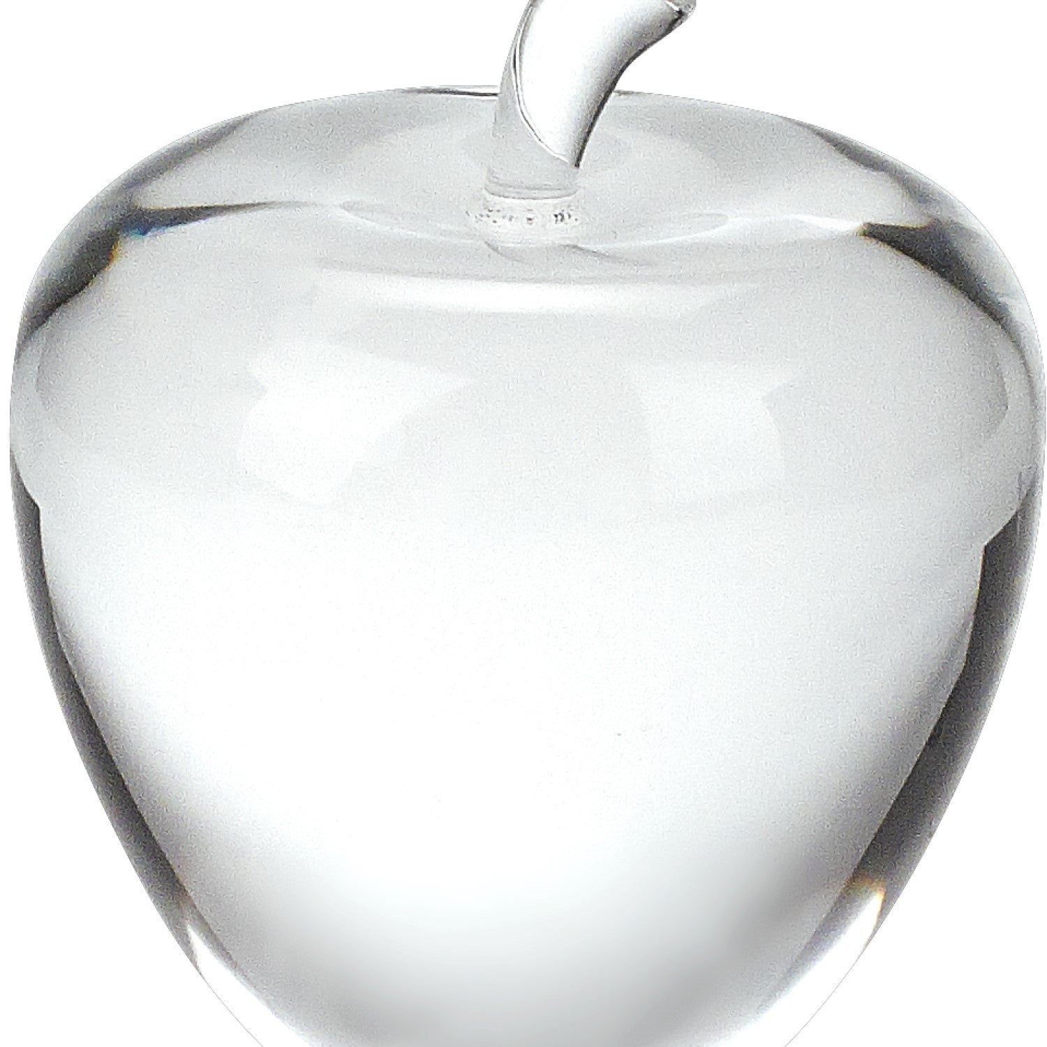 4" Clear Crystal Apple Paperweight Tabletop Sculpture-2