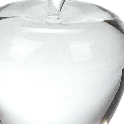 4" Clear Crystal Apple Paperweight Tabletop Sculpture-3