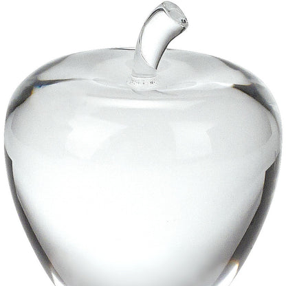 4" Clear Crystal Apple Paperweight Tabletop Sculpture-4