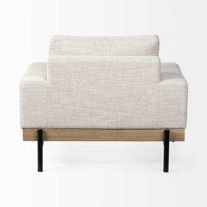 41" Cream and Black Fabric Arm Chair-2