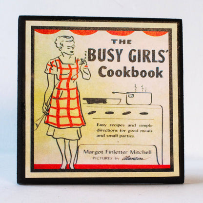 Funny Vintage Cookbook Cover Kitchen Coasters-1